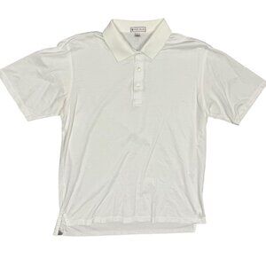 Peter Millar Polo Shirt Short Sleeve White 100% Cotton Large